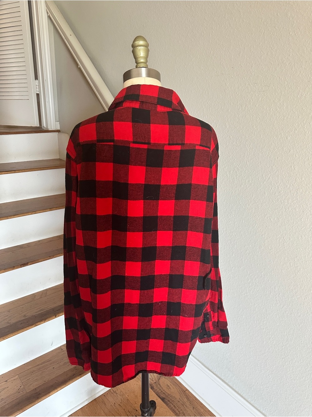 Goodfellow & Co Men's Vintage MidWeight Long Sleeve Flannel Shirt CrimsonCheck - Picture 3 of 5